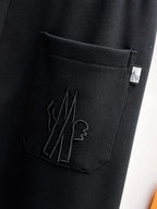Chest Embroidered Badge Back‑Pocket Motif Pants