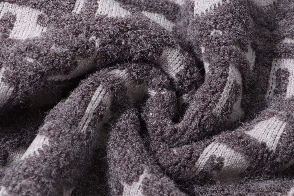Detachable‑Zip Pattern Knit Sweater