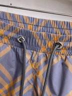 Diamond Plaid Drawstring Casual Shorts