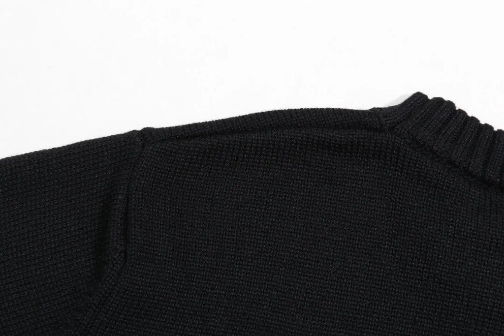 Chest Logo Black Crewneck Sweater