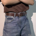 Vintage Buckle Casual Leather Belt