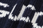 Letter Logo Chunky Knit Sweater