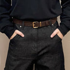EMBOSSED COWHIDE BELT
