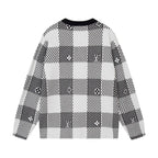 Checkered Monogram Knit Sweater