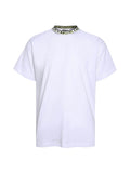 Plain‑Knit Rib Collar Embroidered T‑Shirt