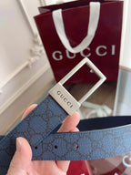 Square Buckle Leather Belt