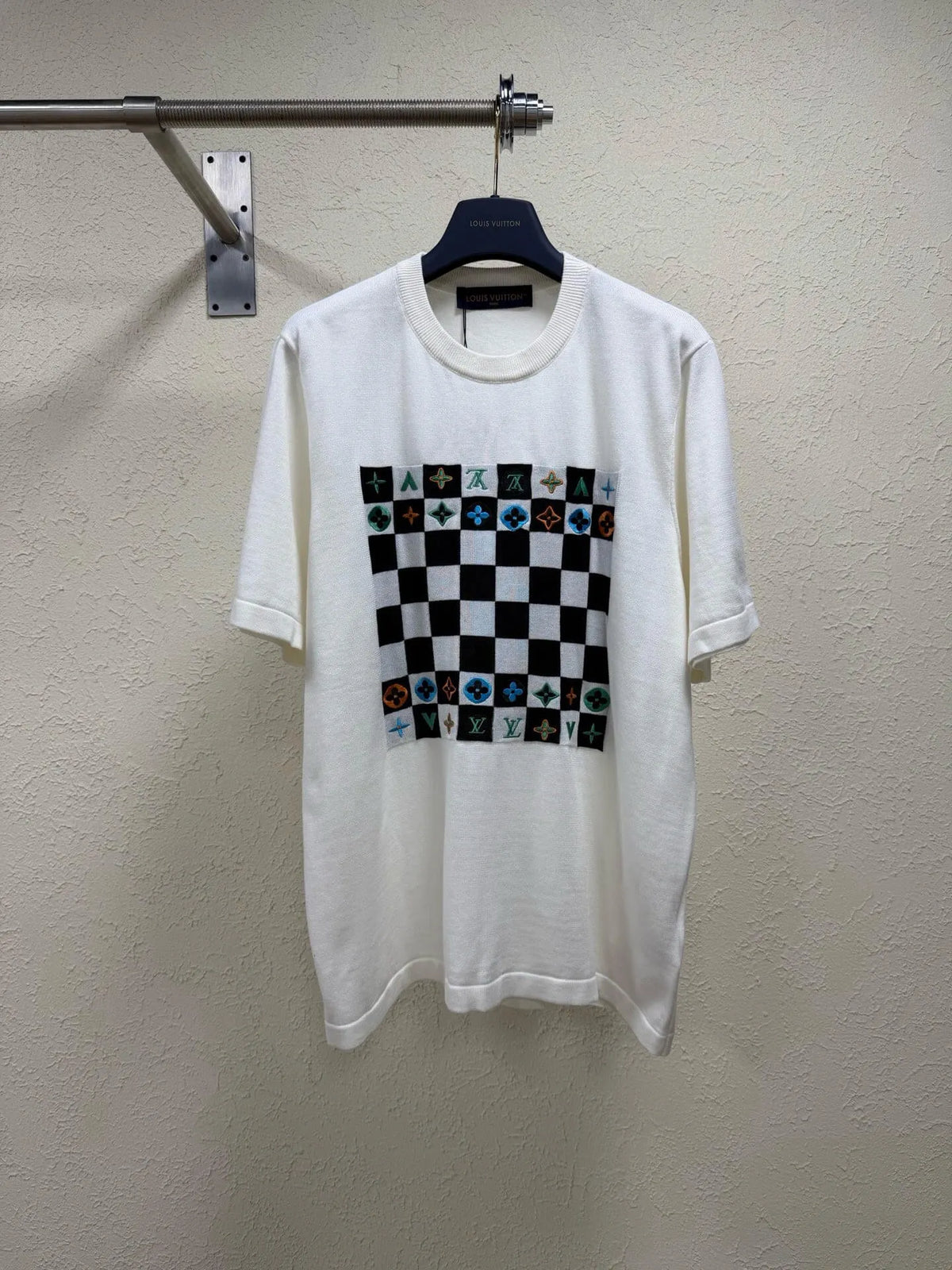 Checkerboard Knit T-shirt