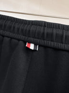 Chest Embroidered Badge Back‑Pocket Motif Pants