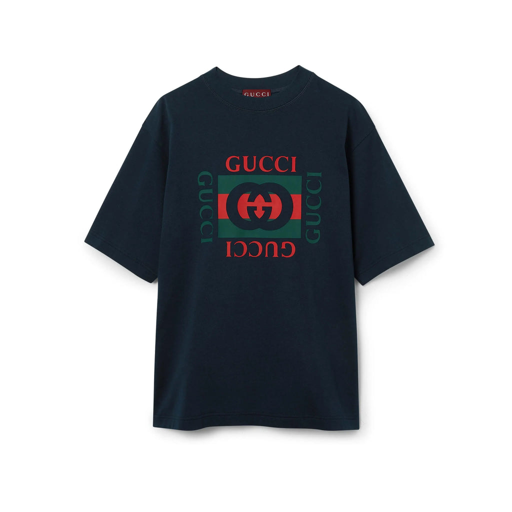 Red‑Green Letter Print T‑Shirt