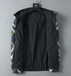 Plaid Lined Reversible Hooded Zip‑Up Jacket