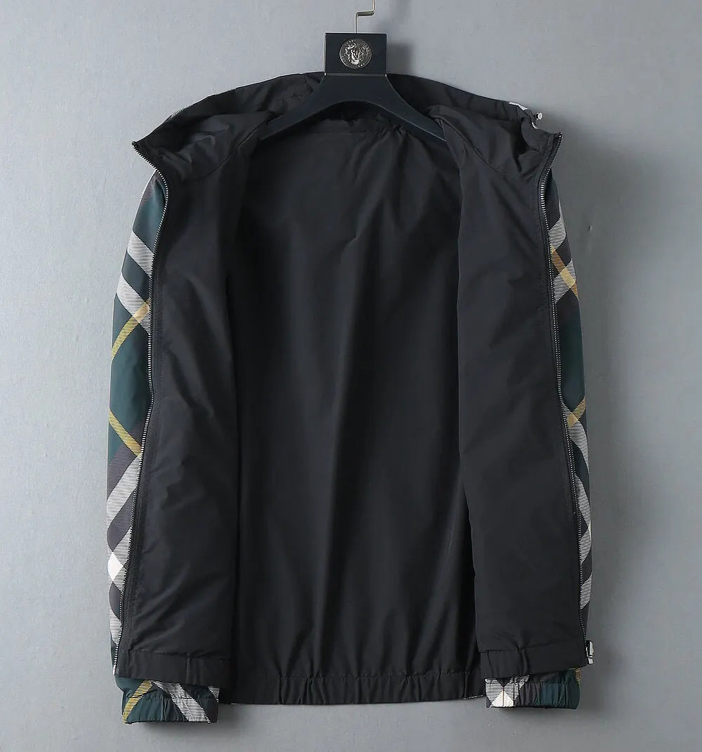 Plaid Lined Reversible Hooded Zip‑Up Jacket