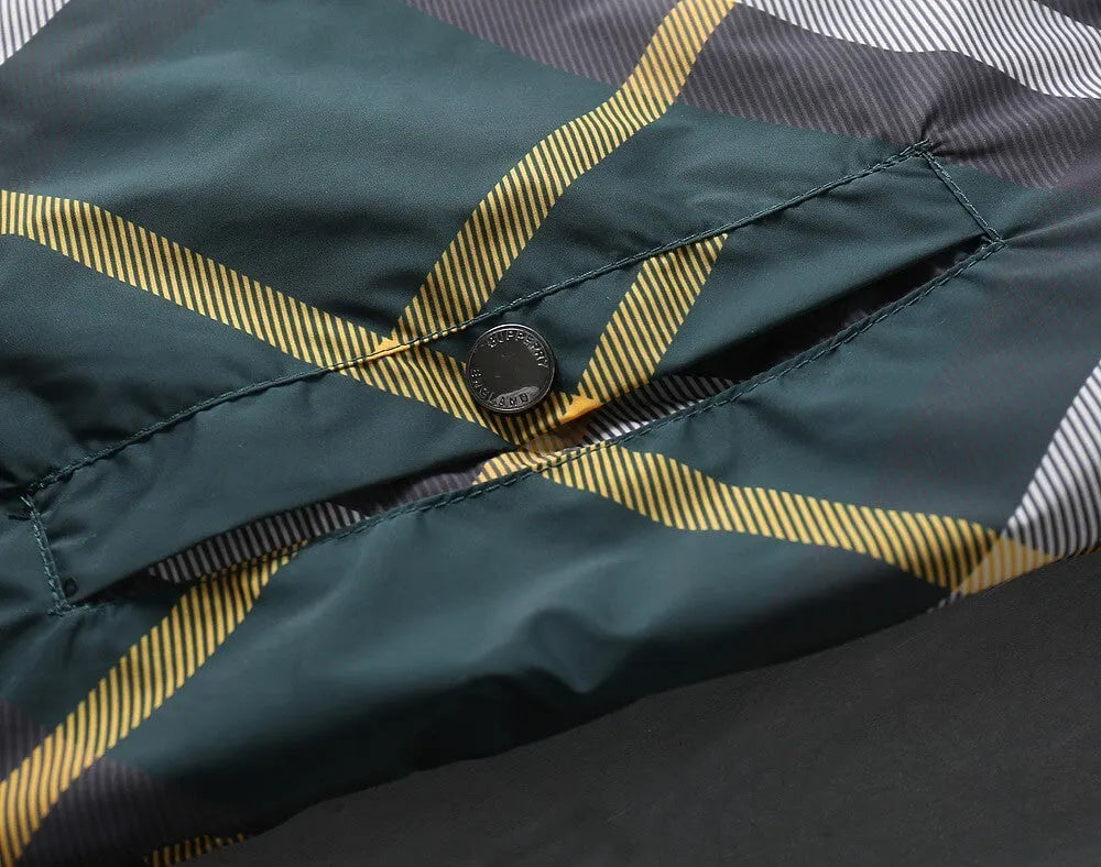 Plaid Lined Reversible Hooded Zip‑Up Jacket