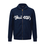 Letter Intarsia Merino Wool Jacket