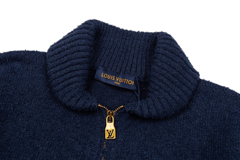 Letter Intarsia Merino Wool Jacket