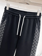 Interlocking Pattern Side Stripe Drawstring sweatpants