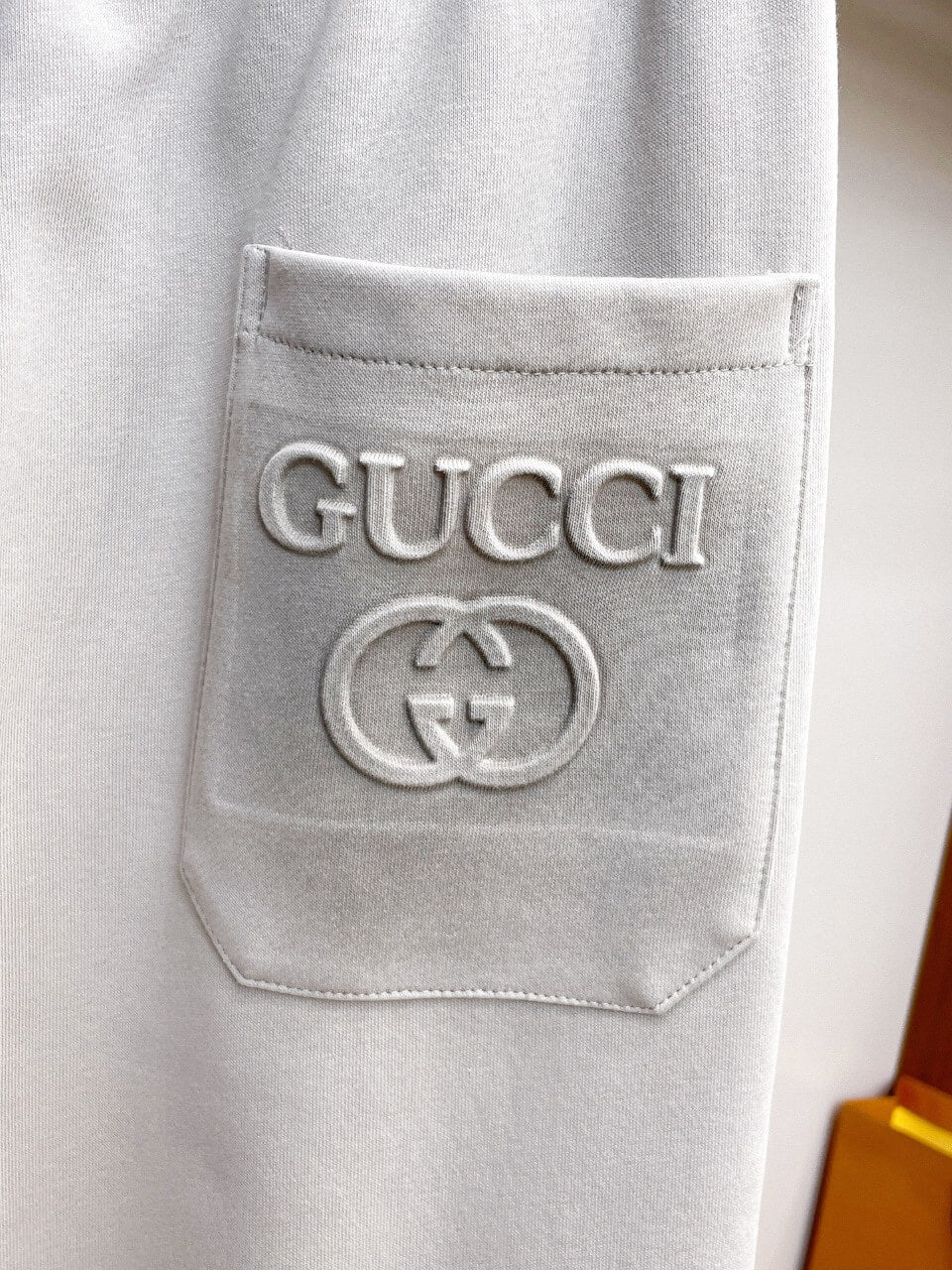 Side Embossed   Drawstring‑Hem Pants