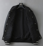 Wool‑Leather Combo Varsity Jacket