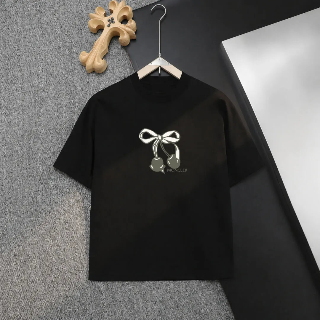 Bow‑Cherry Cute Style Print T‑shirt