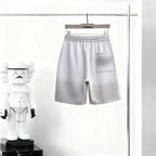 Gradient‑Color Patch Drawstring Shorts
