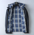 Plaid Lined Casual Hooded Jacket