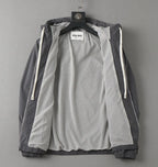 Piping Trim Hooded Zip‑Up Jacket