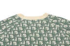 Oblique Jacquard Crew Neck Knit Sweater