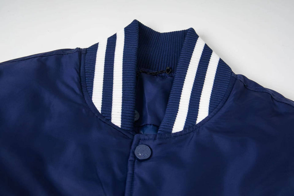 Embroidered Nylon Padded Varsity Jacket