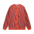 Orange All‑Over Logo Sweater Cardigan