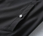 Checker‑Panel Zip‑Up Stand‑Collar Jacket