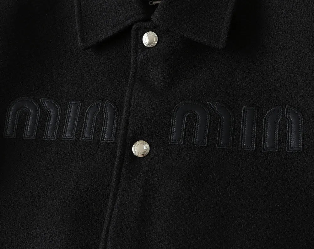 Wool‑Leather Combo Varsity Jacket