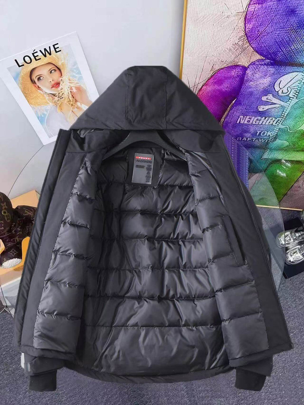 Windproof Warm Jacket with Chest Stripes
