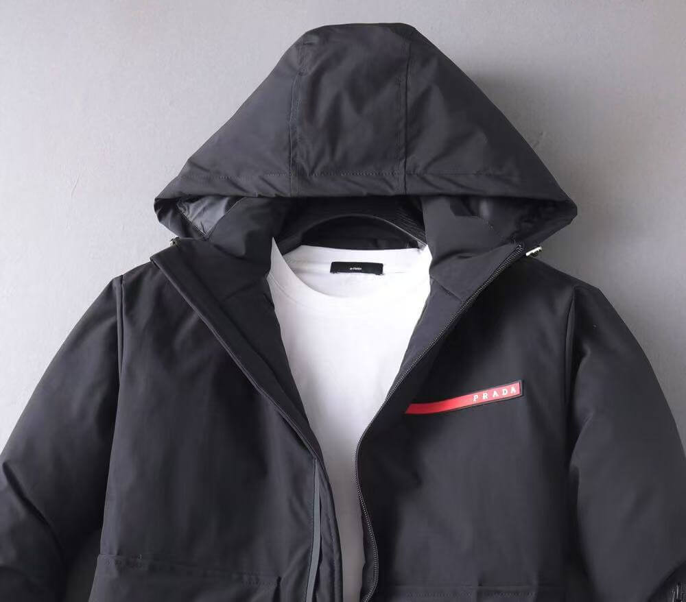 Windproof Warm Jacket with Chest Stripes