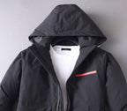 Windproof Warm Jacket with Chest Stripes