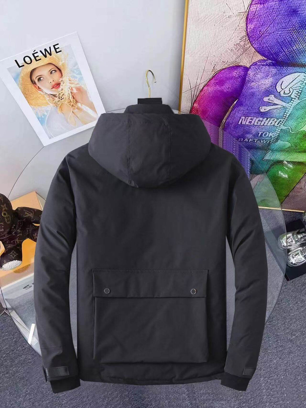 Windproof Warm Jacket with Chest Stripes