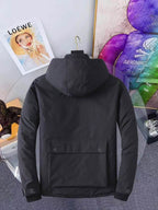 Windproof Warm Jacket with Chest Stripes