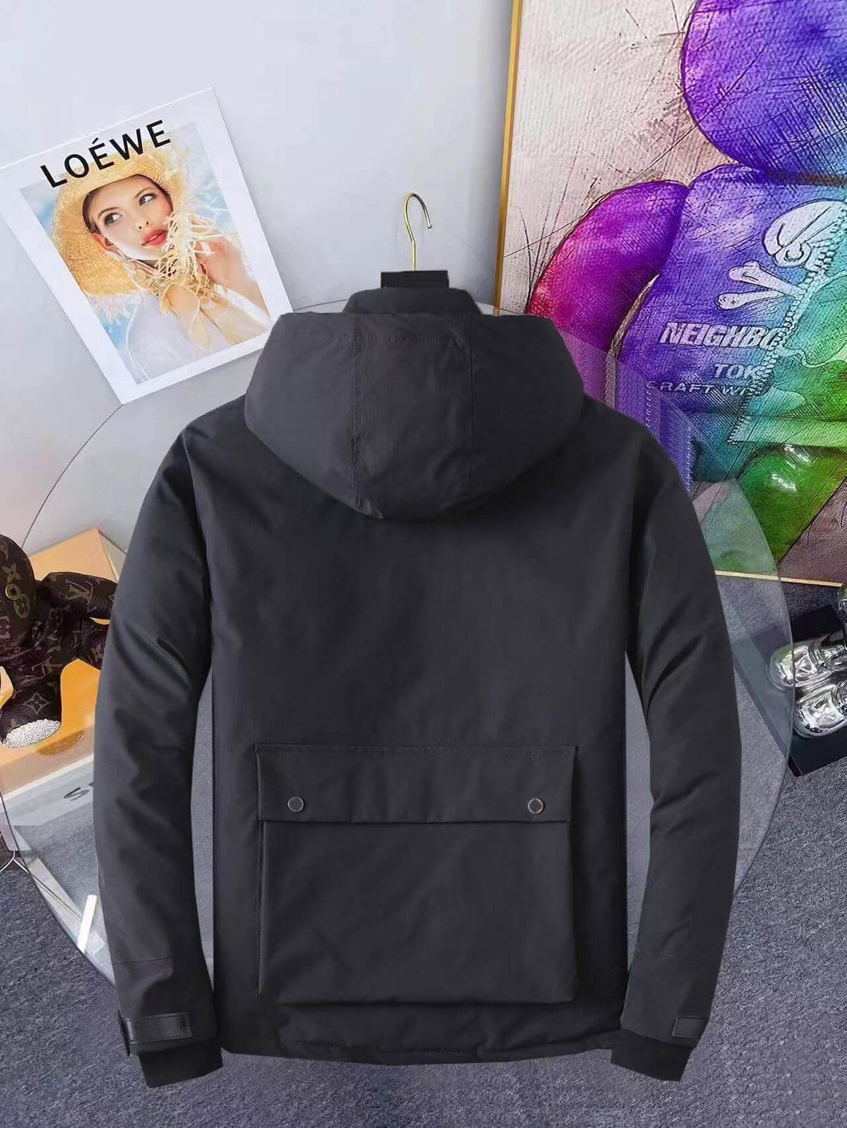 Windproof Warm Jacket with Chest Stripes