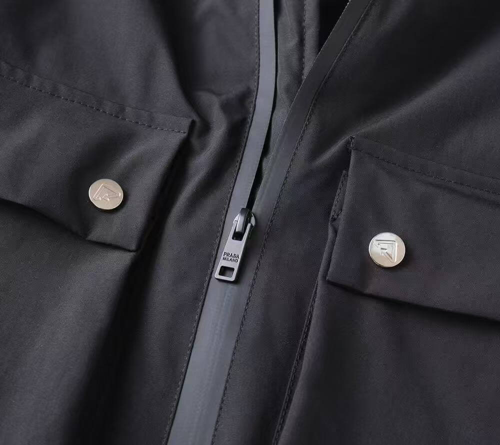 Windproof Warm Jacket with Chest Stripes