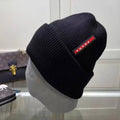 Striped Hat with Red Lettering