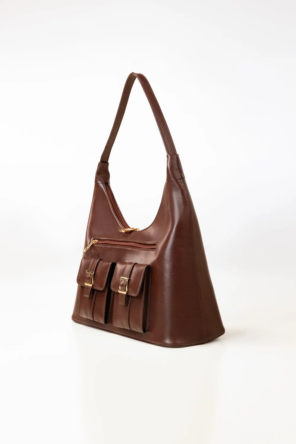 Deep Navy Fold‑Over Shoulder Tote