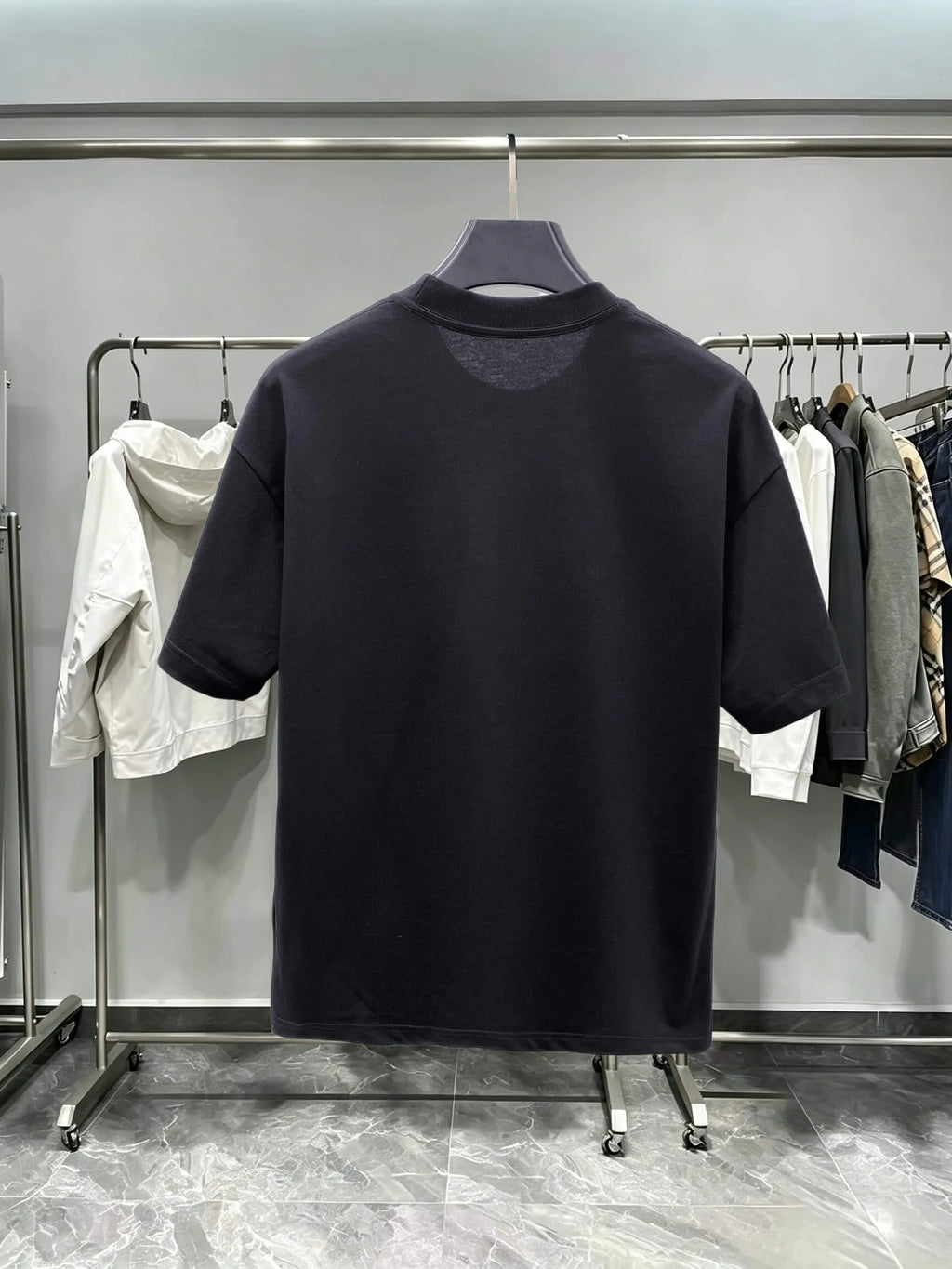 Layered Logo Fashion Crew Neck T‑Shirt
