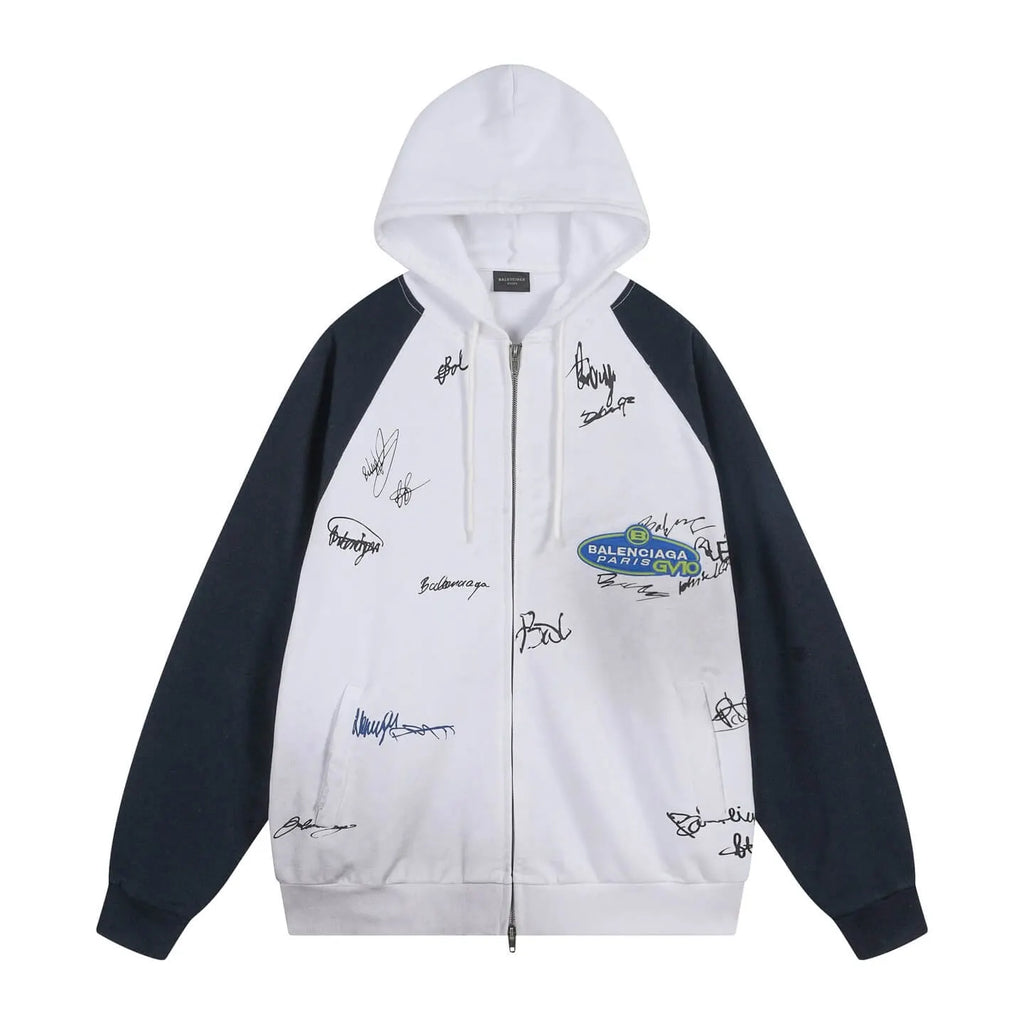 Raglan Sleeve Color-Block Signature Jacket