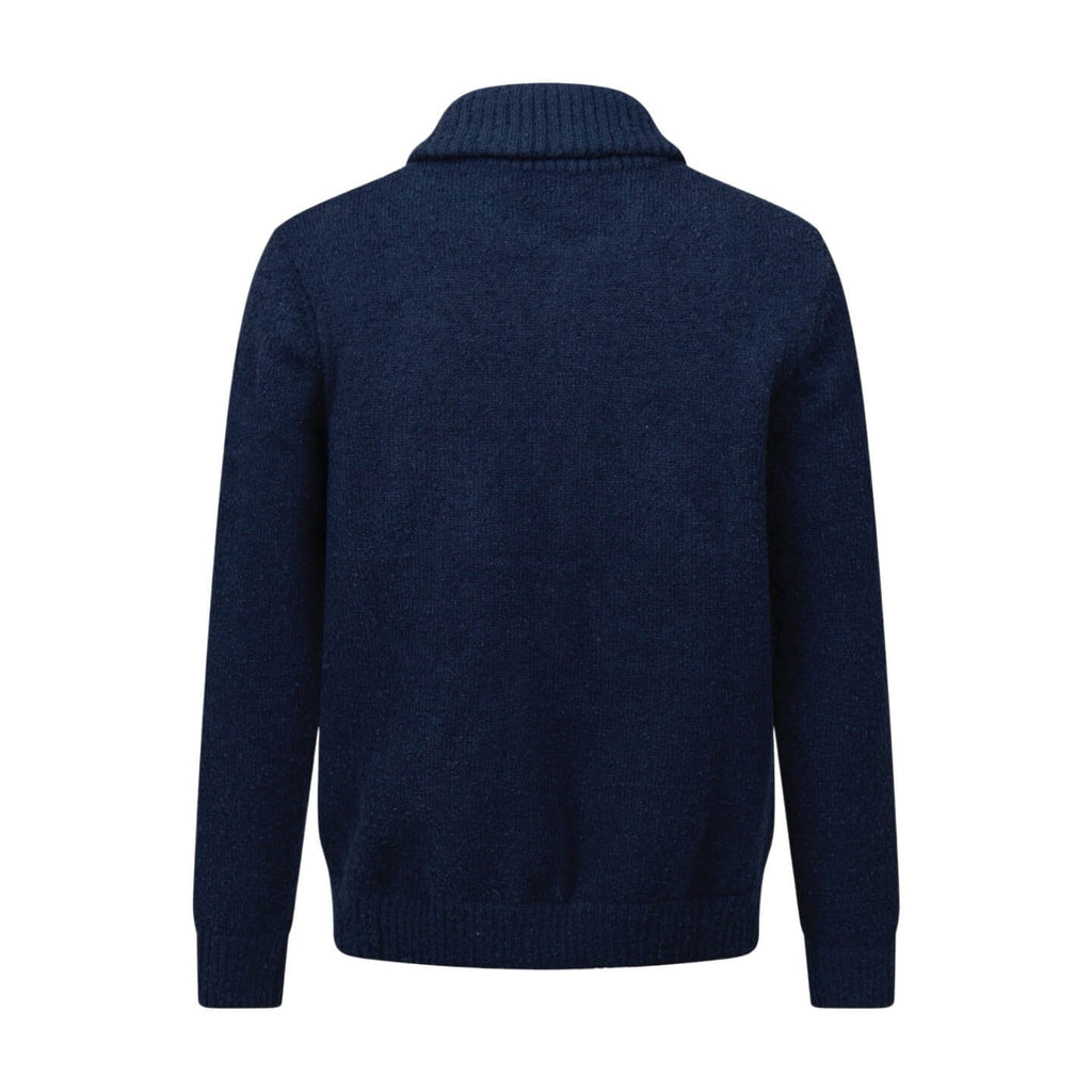 Letter Intarsia Merino Wool Jacket