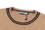 Crest Logo Striped Trim Sweater