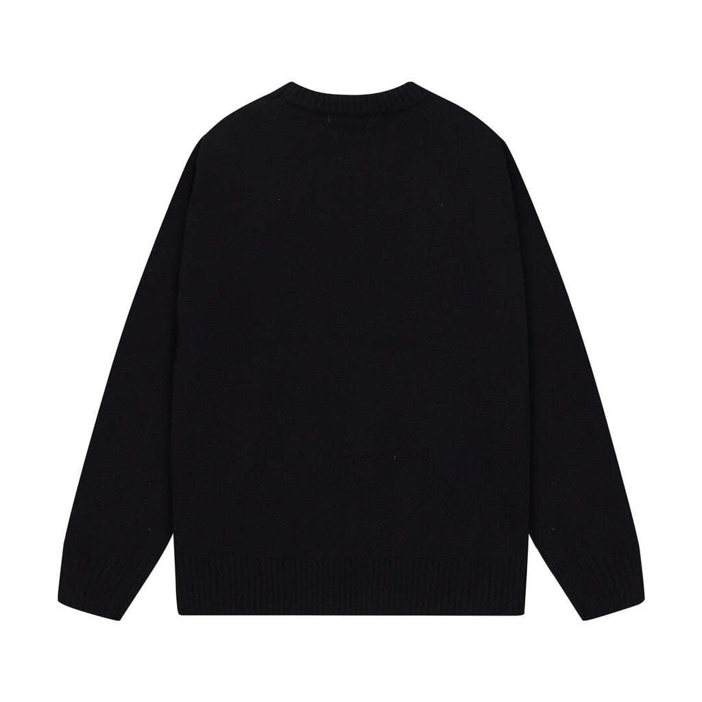 Chest Logo Black Crewneck Sweater