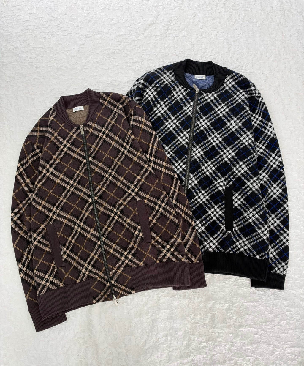 New Plaid Knit Jacket