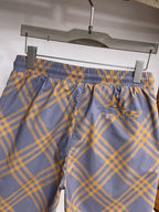 Diamond Plaid Drawstring Casual Shorts