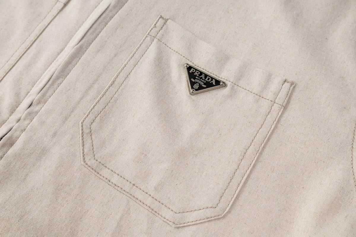 Double‑Pocket Cotton‑Linen Zip‑Up Jacket