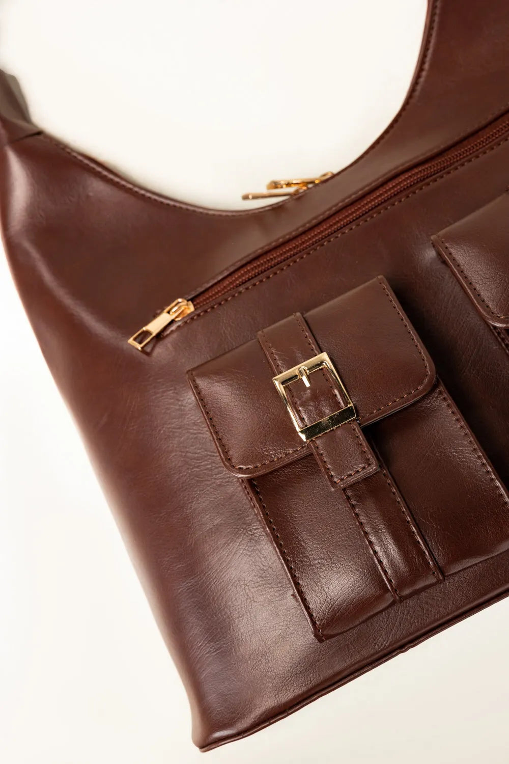 Deep Navy Fold‑Over Shoulder Tote