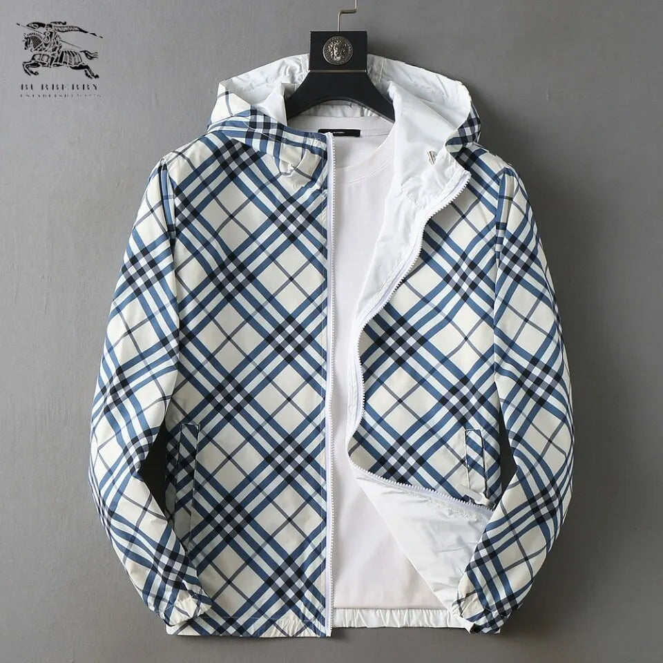 Reversible Plaid Hooded Jacket