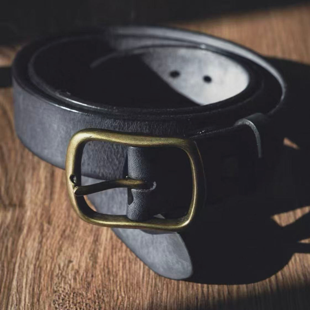 EMBOSSED COWHIDE BELT